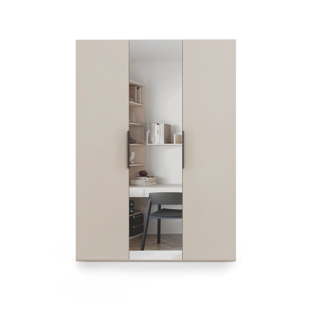 Lumo Hinged Door Wardrobe 150cm in Cashmere, image 4
