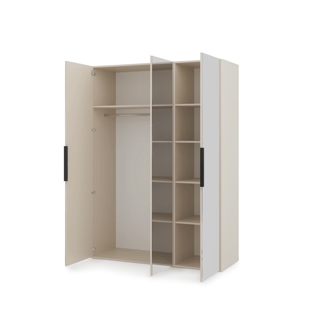Lumo Hinged Door Wardrobe 150cm in Cashmere, image 30