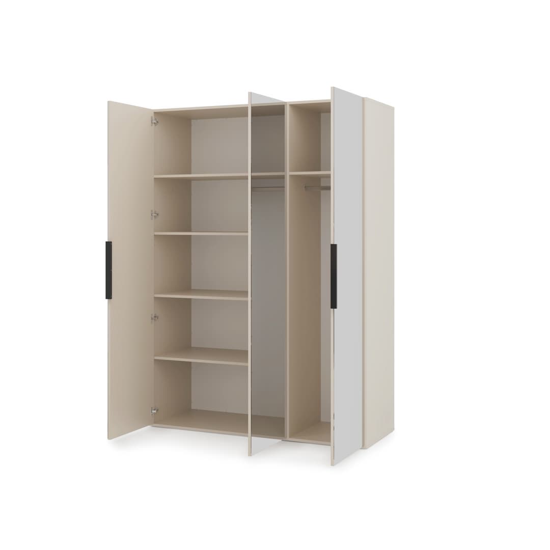 Lumo Hinged Door Wardrobe 150cm in Cashmere, image 32