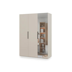 Lumo Hinged Door Wardrobe 150cm in Cashmere, image 39