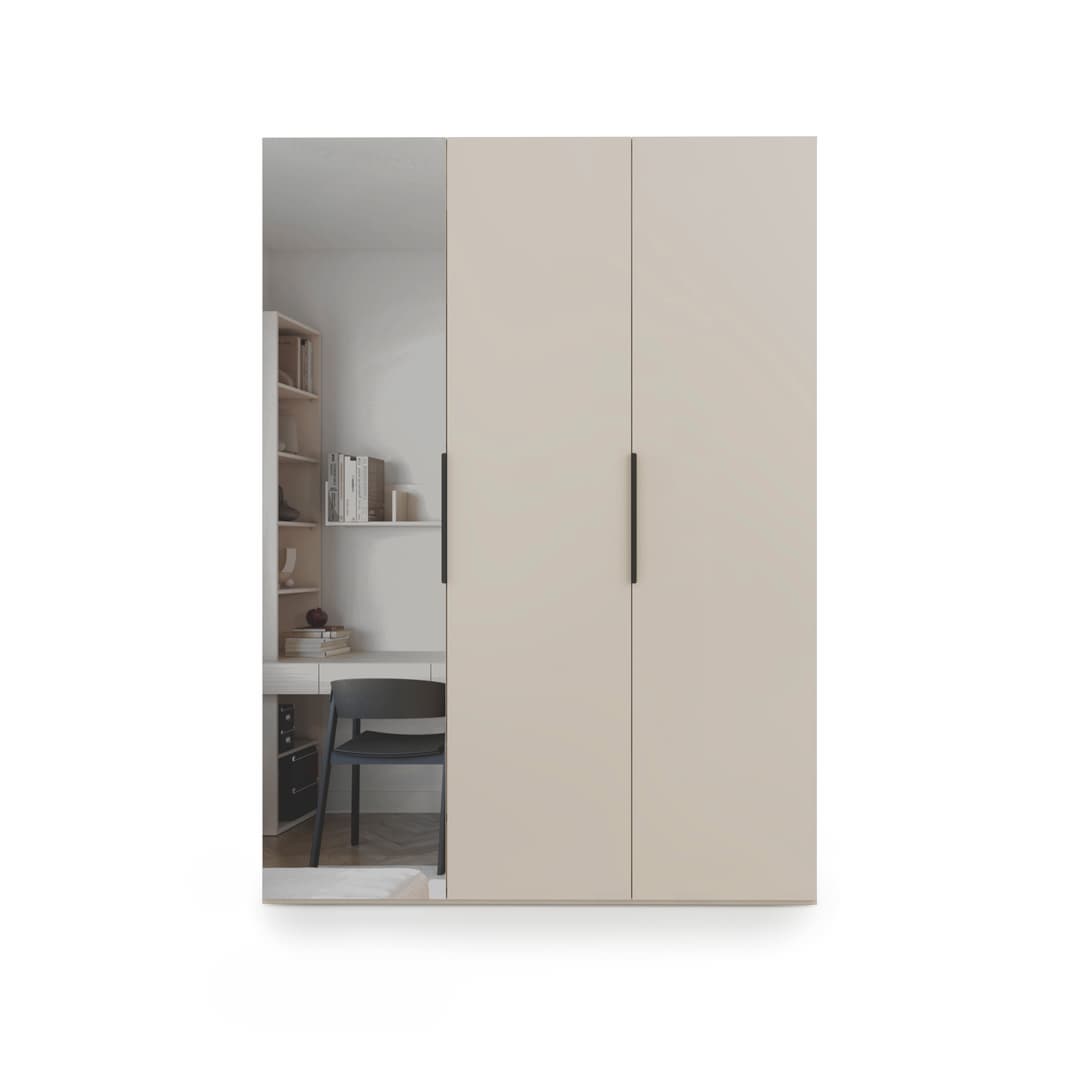 Lumo Hinged Door Wardrobe 150cm in Cashmere, image 42