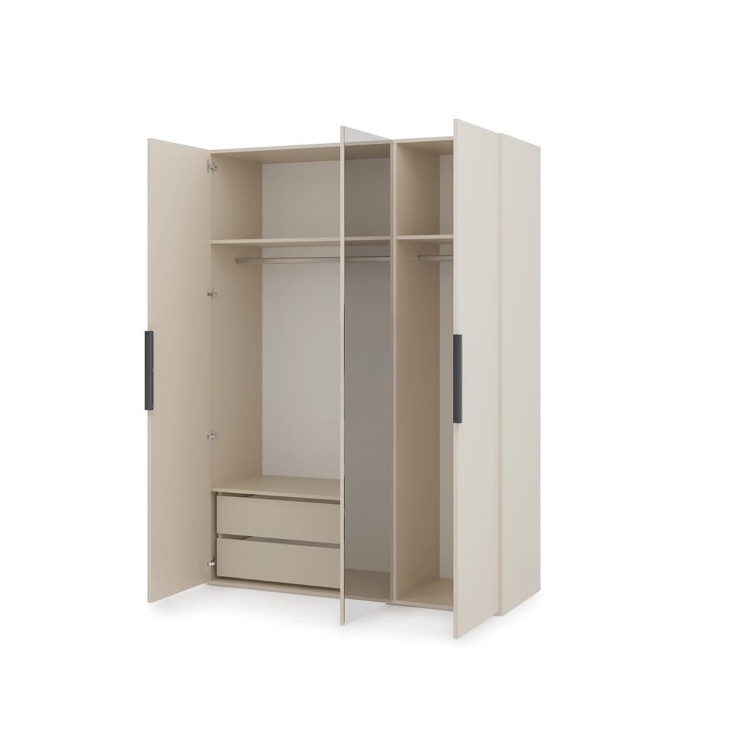 Lumo Hinged Door Wardrobe 150cm in Cashmere, image 7