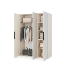 Lumo Hinged Door Wardrobe 150cm in Cashmere, image 46