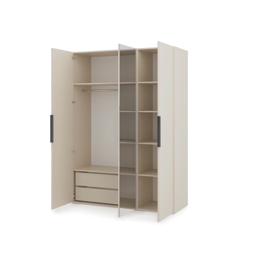 Lumo Hinged Door Wardrobe 150cm in Cashmere, image 8