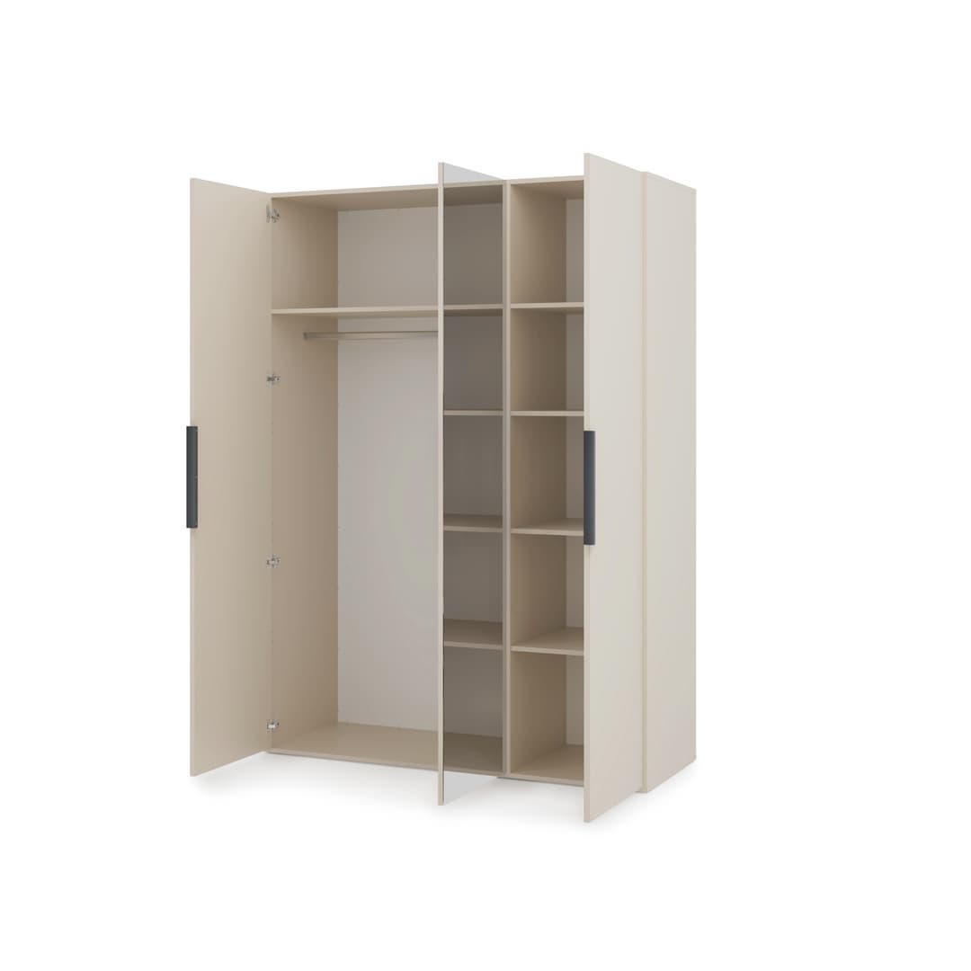 Lumo Hinged Door Wardrobe 150cm in Cashmere, image 9