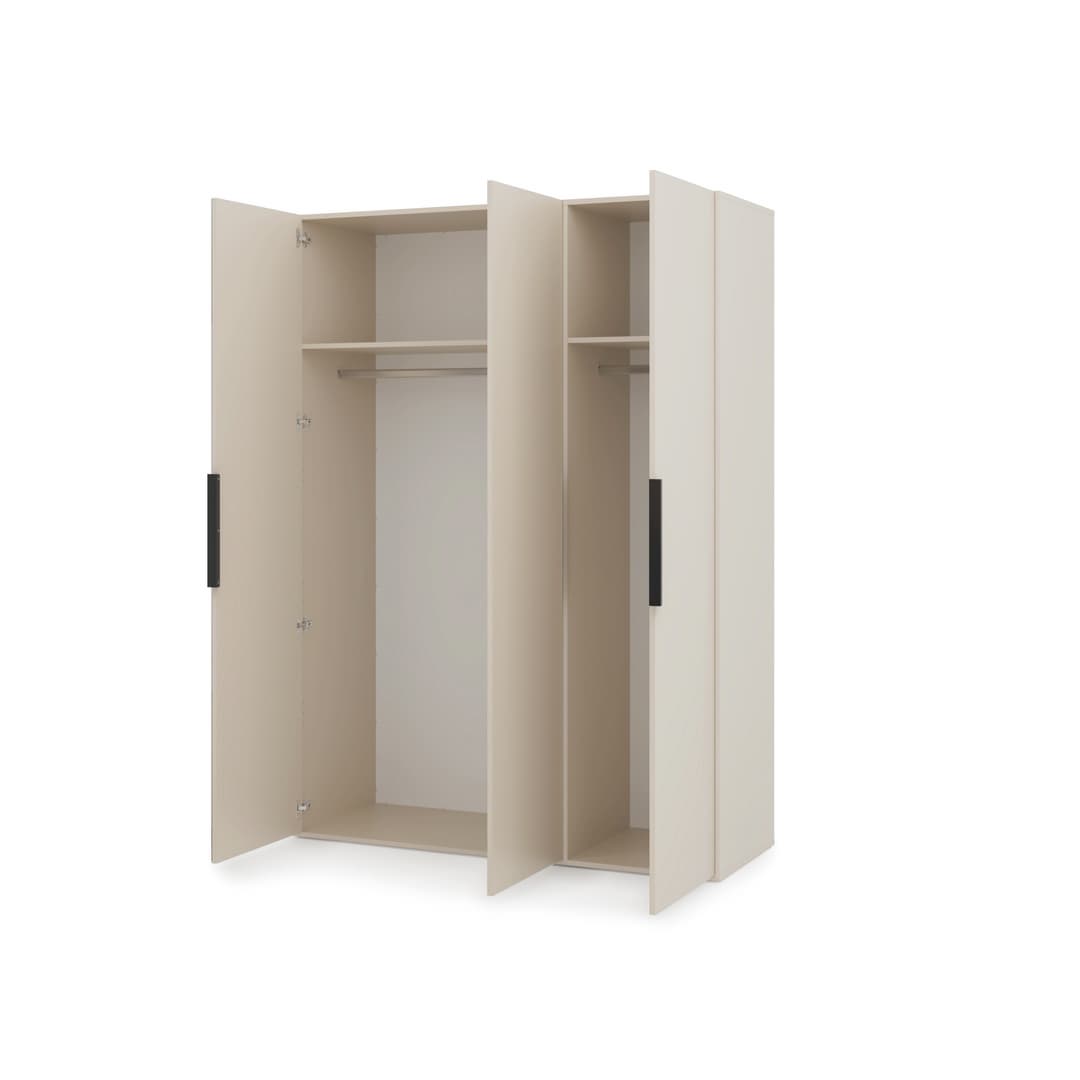 Lumo Hinged Door Wardrobe 150cm in Cashmere, image 65