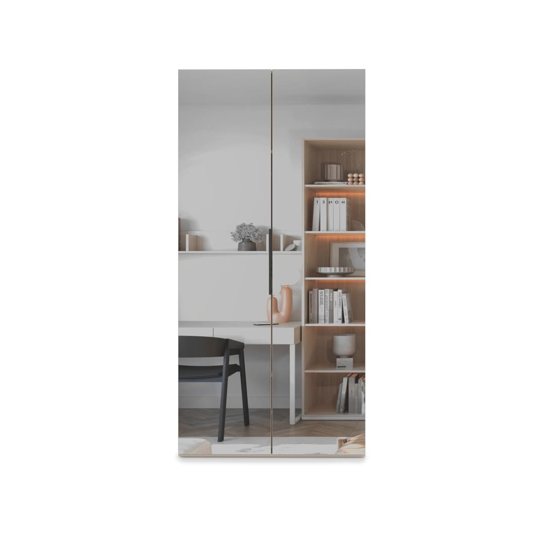 Lumo Hinged Door Wardrobe 100cm in Cashmere, image 17