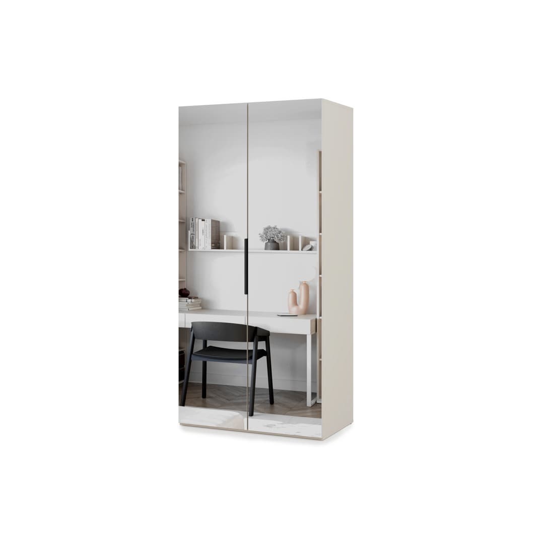 Lumo Hinged Door Wardrobe 100cm in Cashmere, image 16