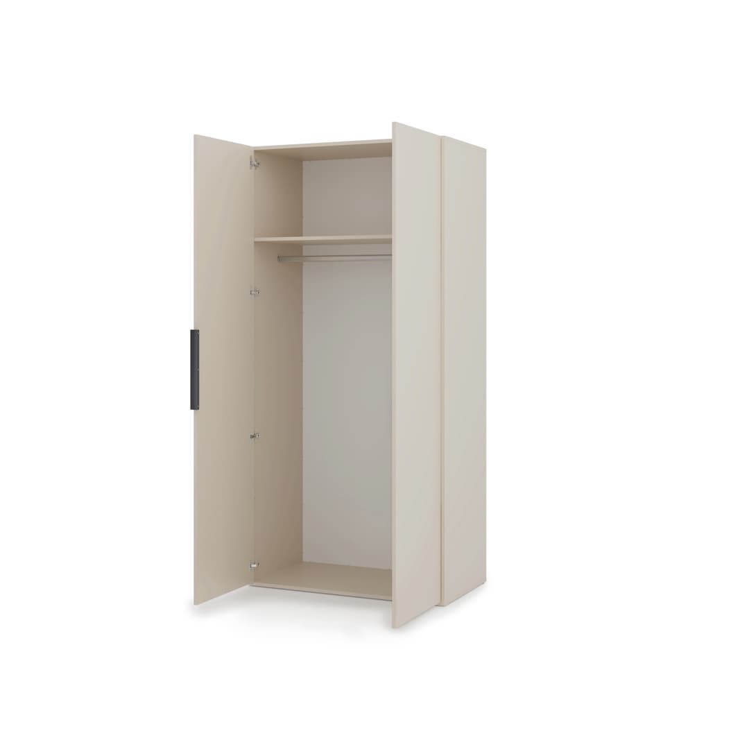 Lumo Hinged Door Wardrobe 100cm in Cashmere, image 5