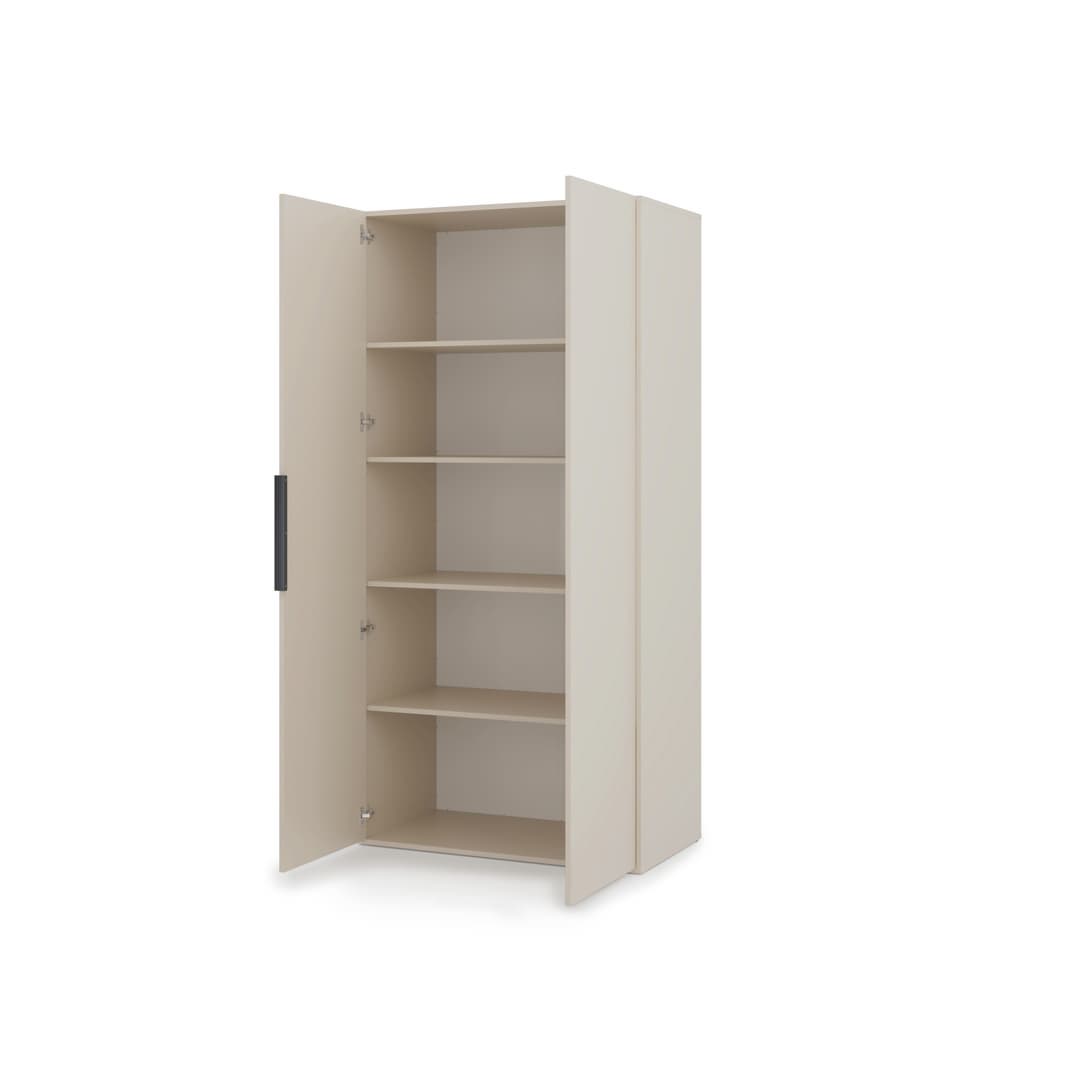 Lumo Hinged Door Wardrobe 100cm in Cashmere, image 9