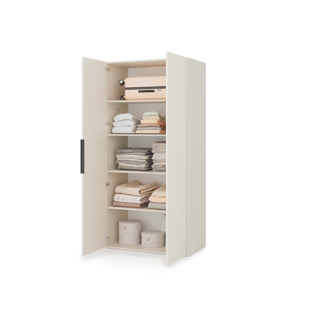 Lumo Hinged Door Wardrobe 100cm in Cashmere, image 7