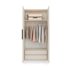 Lumo Hinged Door Wardrobe 100cm in Cashmere, image 25