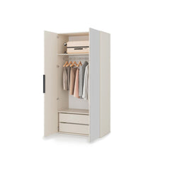 Lumo Hinged Door Wardrobe 100cm in Cashmere, image 22