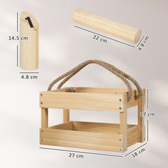 Wooden scatter game skittle and throwing pin with dimensions shown