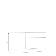 Lewisville Sideboard Cabinet 179cm in Grey, image 12