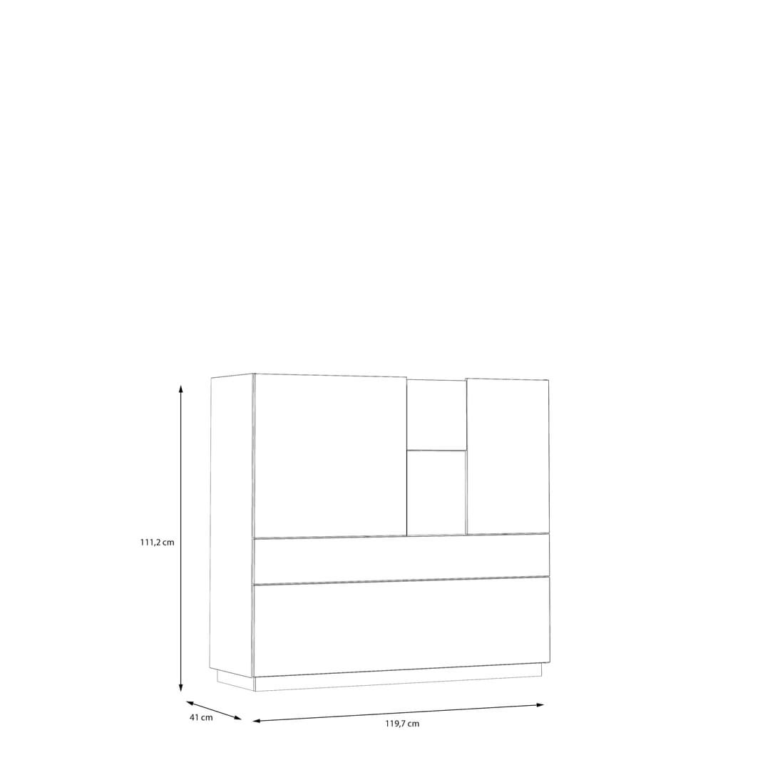 Lewisville Sideboard Cabinet 120cm in Grey, image 13