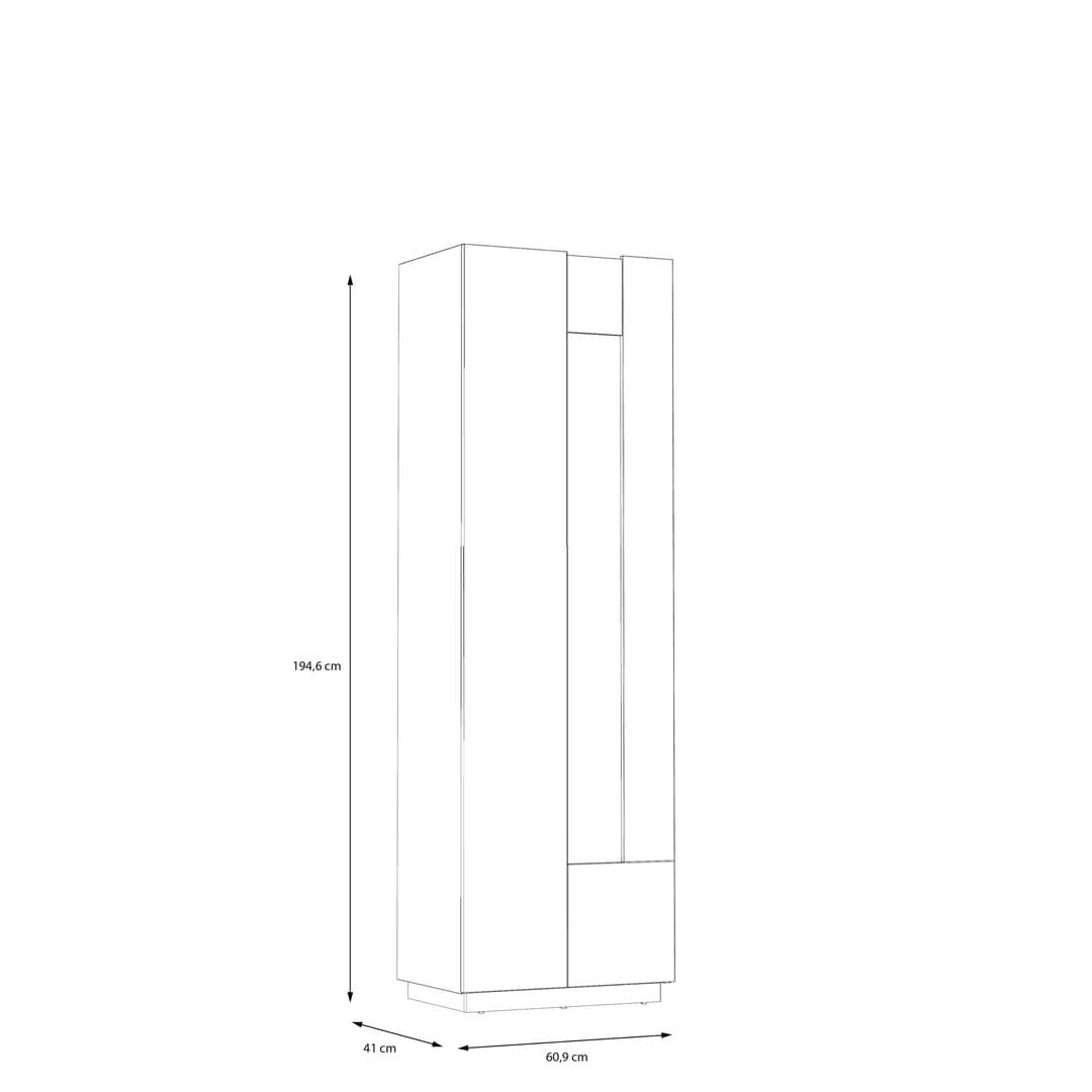 Lewisville Tall Display Cabinet 61cm in Grey, image 13