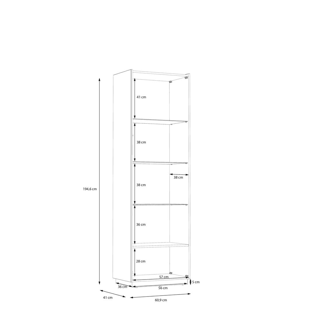 Lewisville Tall Display Cabinet 61cm in Grey, image 14