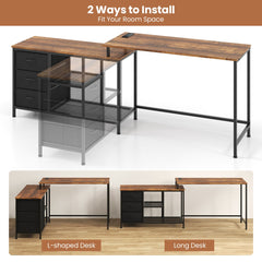 The office desk demonstrating the two different ways to install the unit for room layout