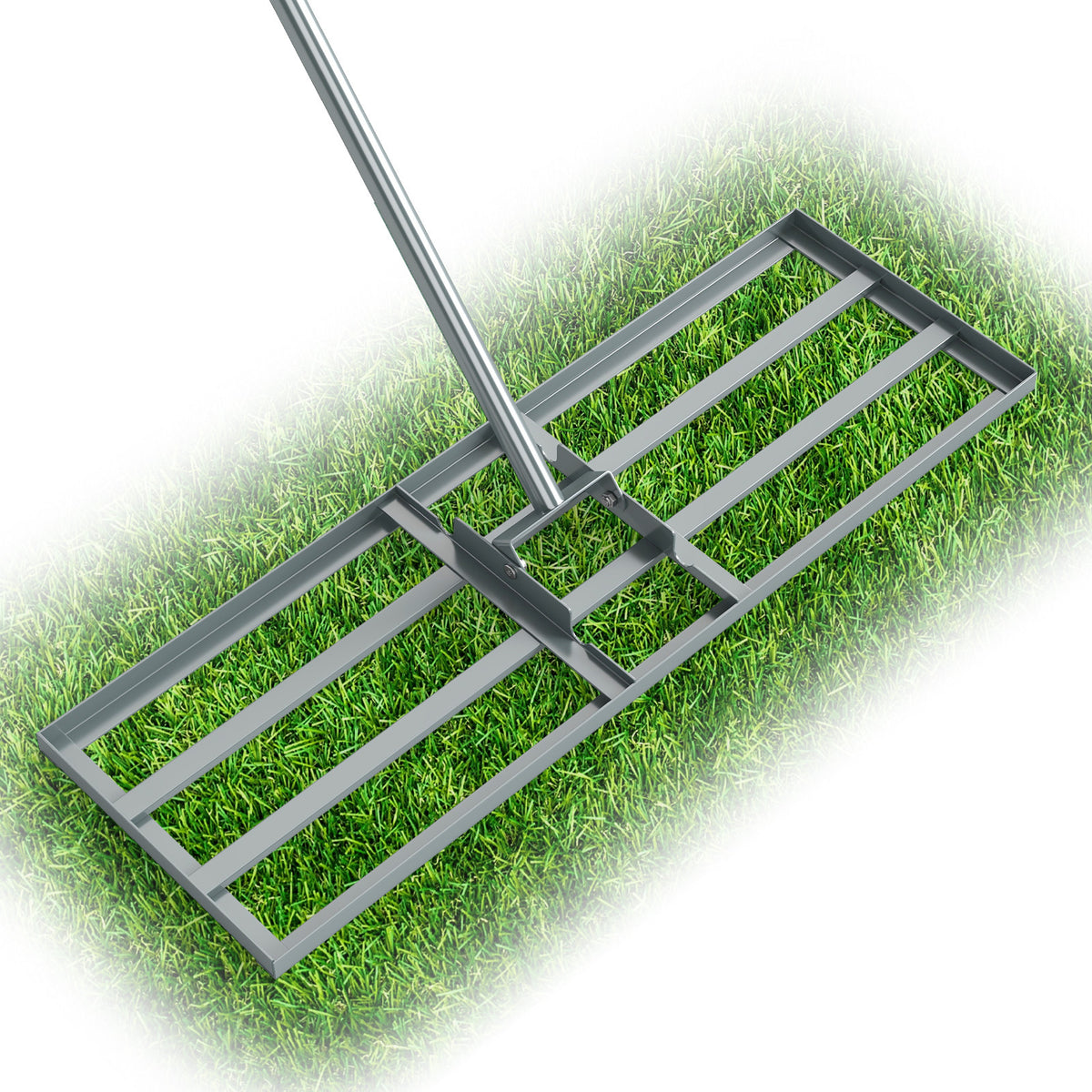 Lawn Leveling Rake Heavy Duty Lawn Level Tool for Soil Farm-Silver