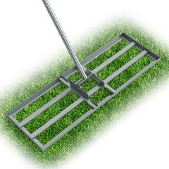 Lawn Leveling Rake Heavy Duty Lawn Level Tool for Soil Farm-Silver
