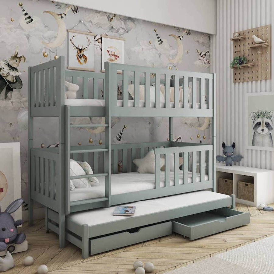 Lea Bunk Bed with Trundle and Storage