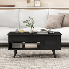 Lift Top Coffee Table with Storage Living Room Table with Hidden Compartment-Black