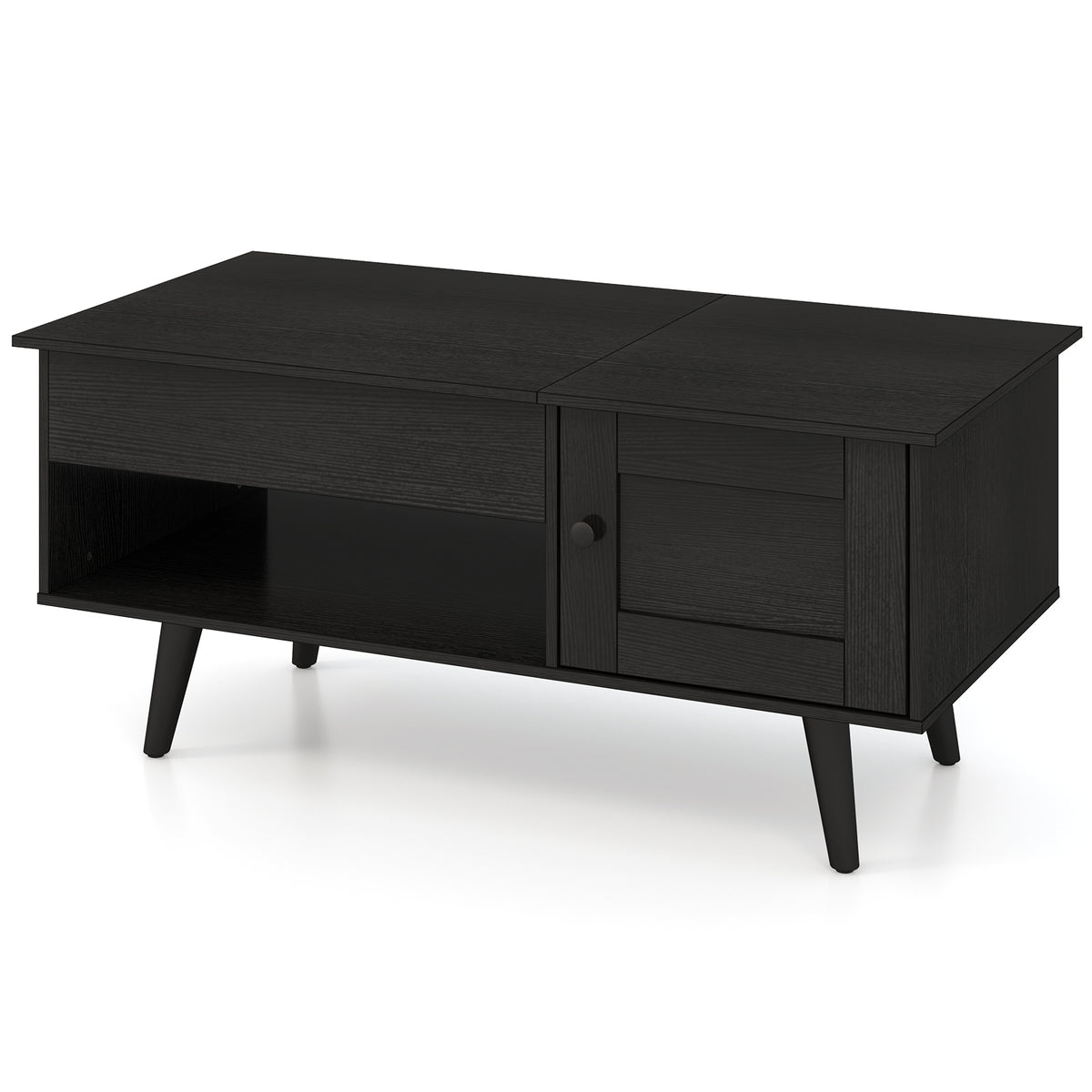 Lift Top Coffee Table with Storage Living Room Table with Hidden Compartment-Black