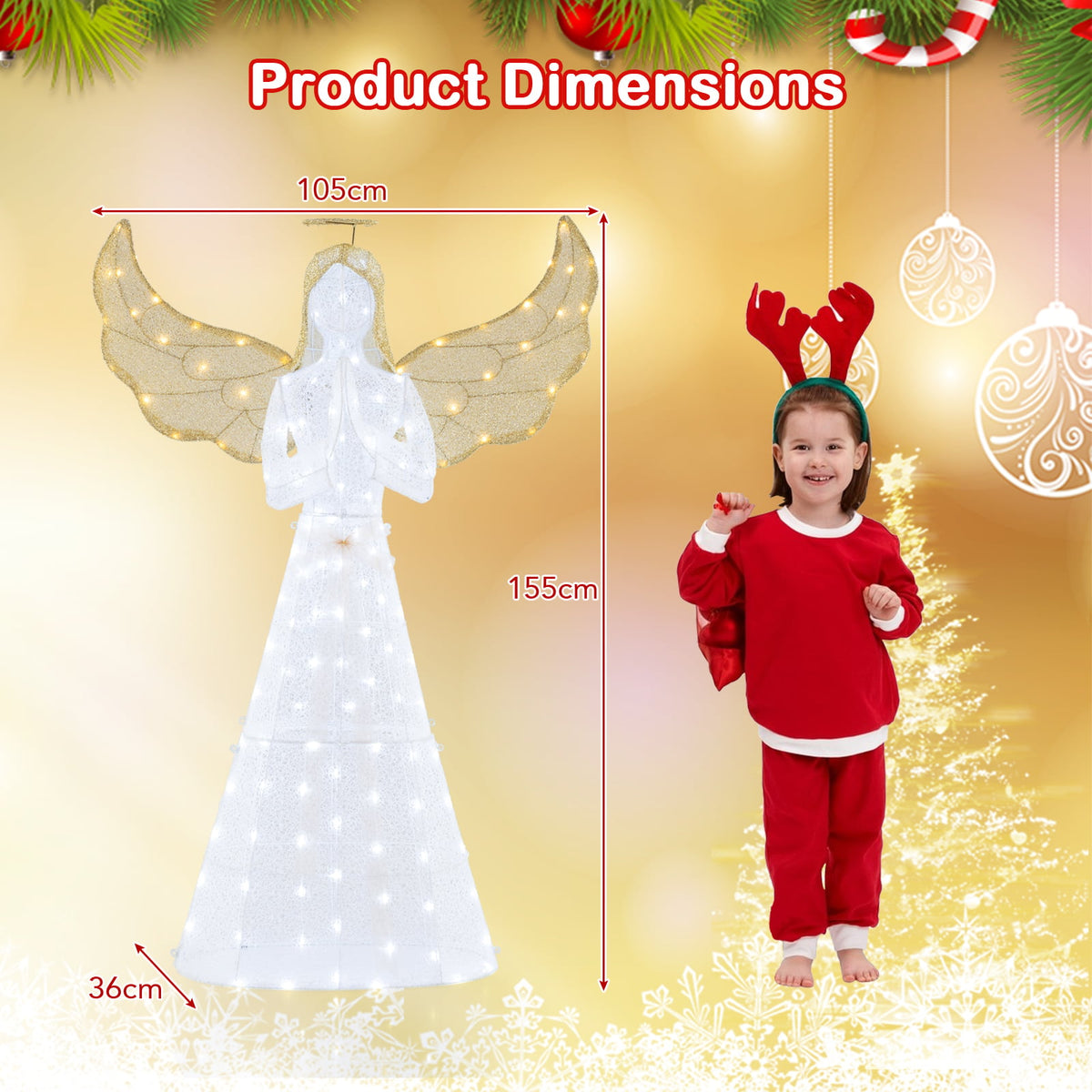 Light-up Winged Holiday Figure, image 4