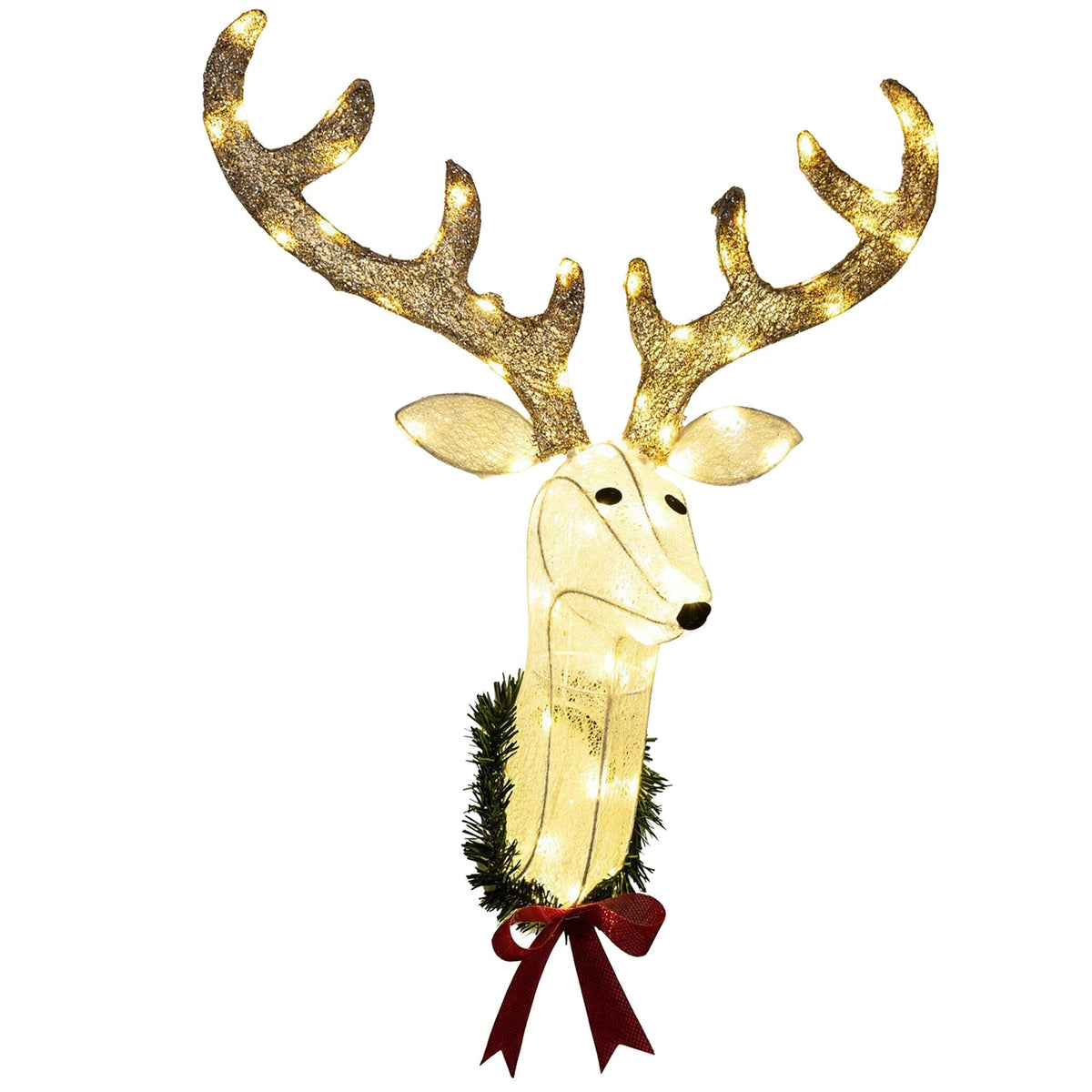 Lighted Christmas Wall Decoration Reindeer Head for Holiday Decor, image 4
