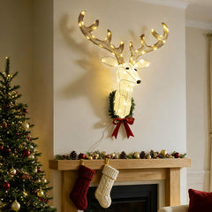 Lighted Christmas Wall Decoration Reindeer Head for Holiday Decor, image 2
