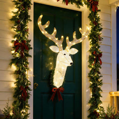 Lighted Christmas Wall Decoration Reindeer Head for Holiday Decor, image 3