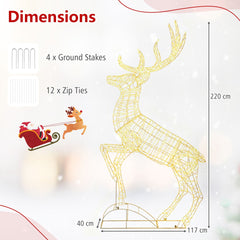 Lighted Mid-Leap Christmas Reindeer with Warm White LED Lights