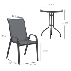 Outsunny Three-Piece Outdoor Garden Set - Grey