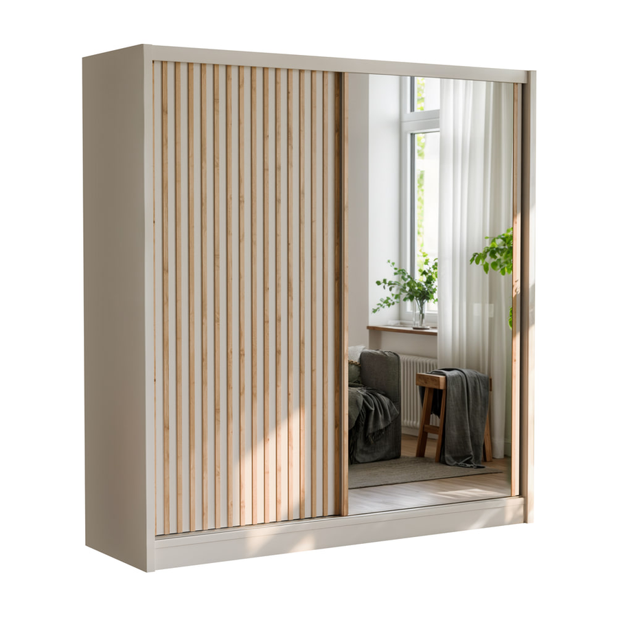 Cashmere Mirrored Sliding Door Wardrobe 203cm – WINDSOR