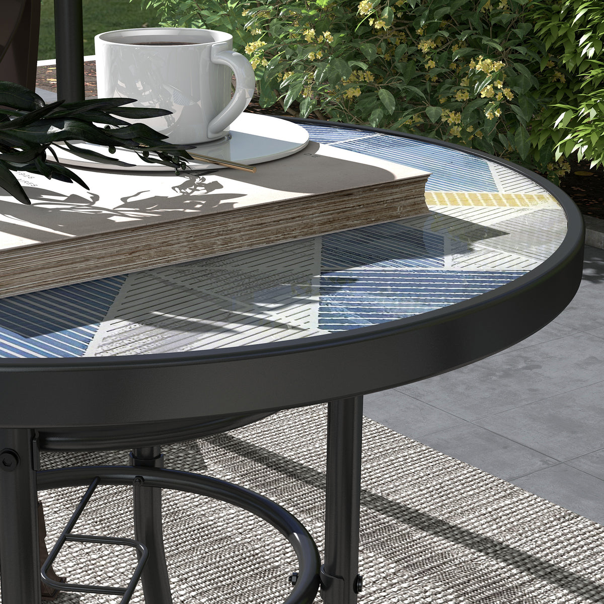 Outsunny Φ60 Garden Table in Multi Colour, image 8
