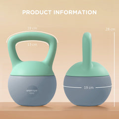 SPORTNOW 6KG Soft Kettlebell, Kettlebell with Non-Slip Handle for Home Gym, Weight Lifting, Strength Training, Green/Grey