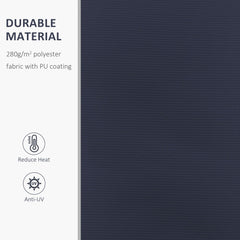 Outsunny Manual Retractable Awning, 4x3 m-Blue/White