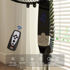 HOMCOM 40 cm Pedestal Standing Floor Fan, Oscillation Cooling Fan with Remote Control, Black