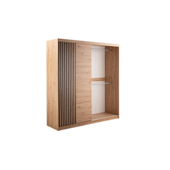 Oak Artisan Mirrored Hinged Sliding Door Wardrobe 203cm – HARTLEY