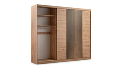 Oak Artisan Mirrored Hinged Sliding Door Wardrobe 250cm – HARTLEY