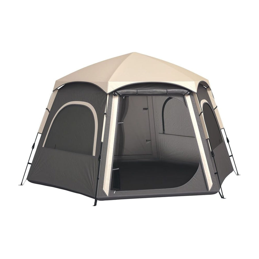 Outsunny Instant Pop Up Camping Tent, 2/3/4 Person Easy Setup Dome Family Tent with Vestibule, Rainfly, 4 Mesh Windows & 2