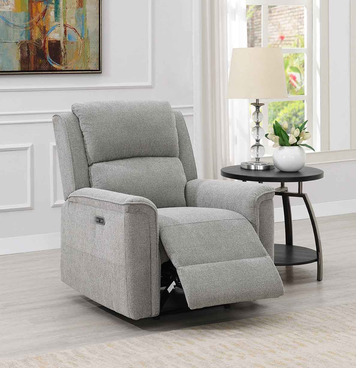 Ashmoor 2 Seater Sofa Light Grey (Power Recliner)