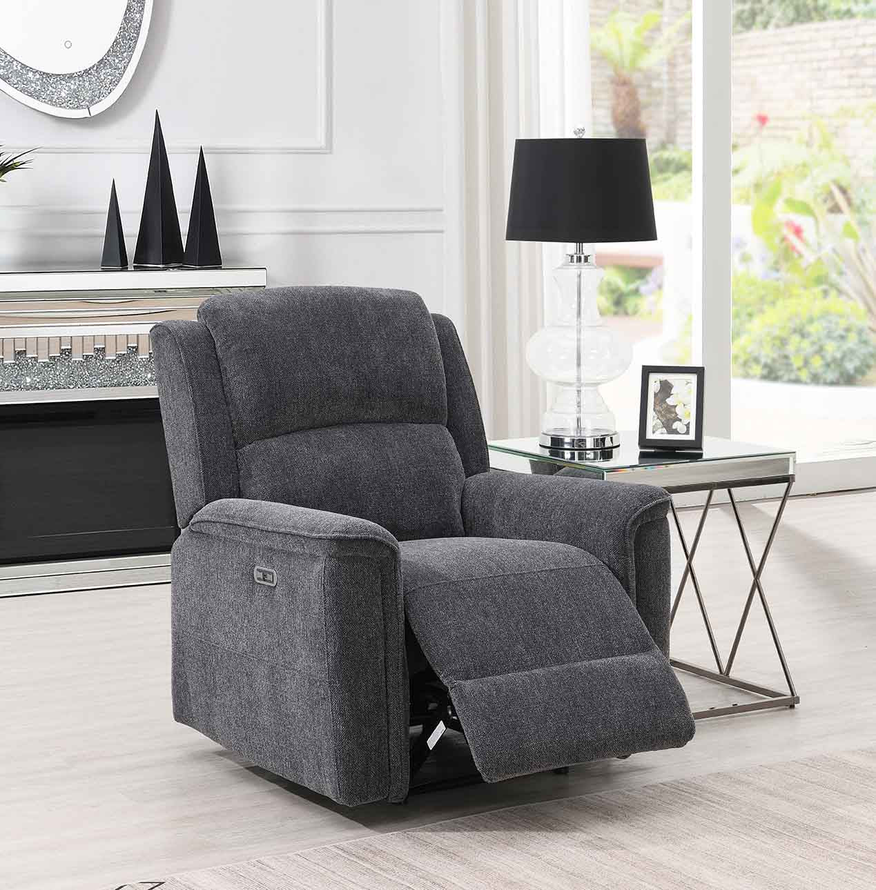 Ashmoor 2 Seater Sofa Dark Grey (Power Recliner)