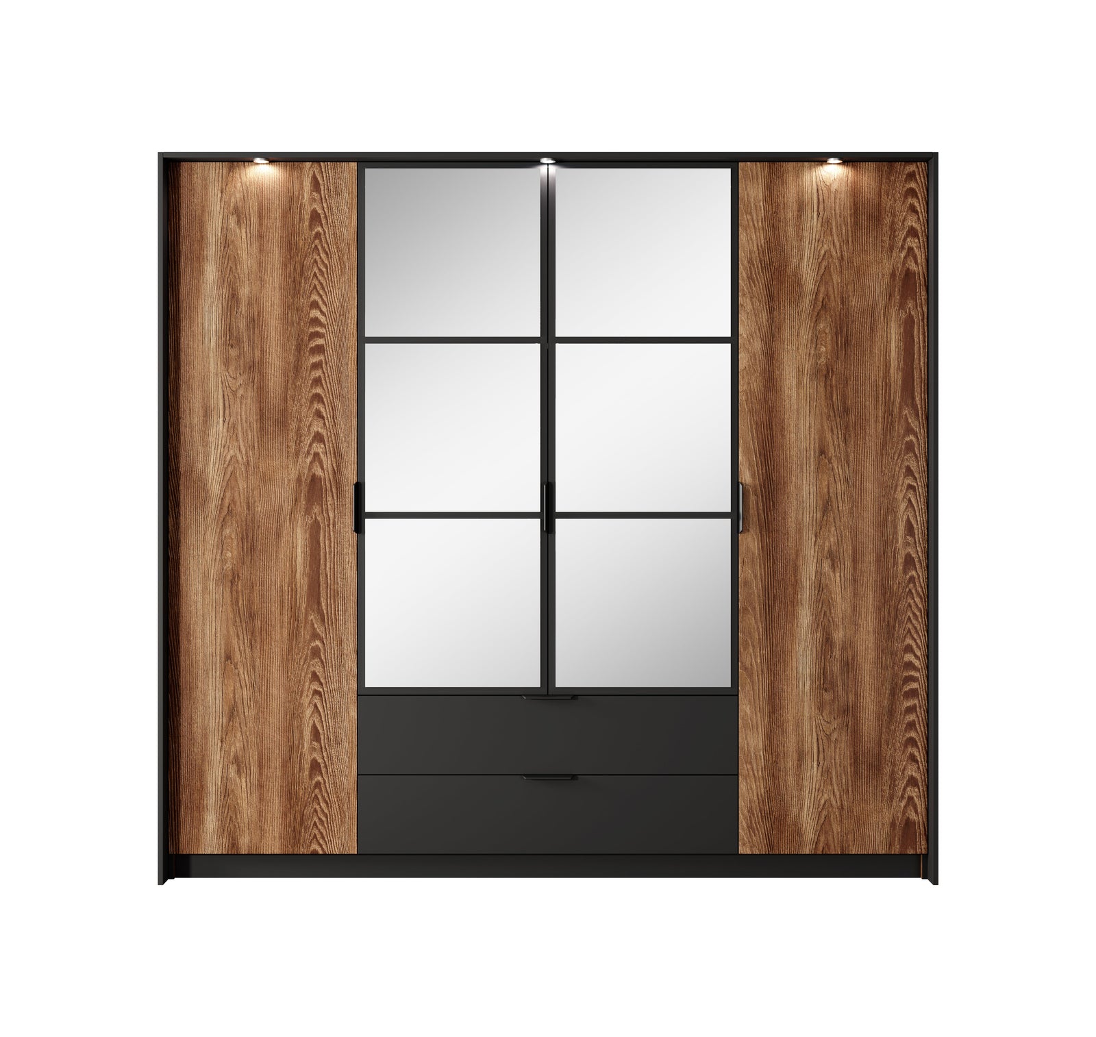 Wardrobe MILTON Oak Chestnut & Anthracite