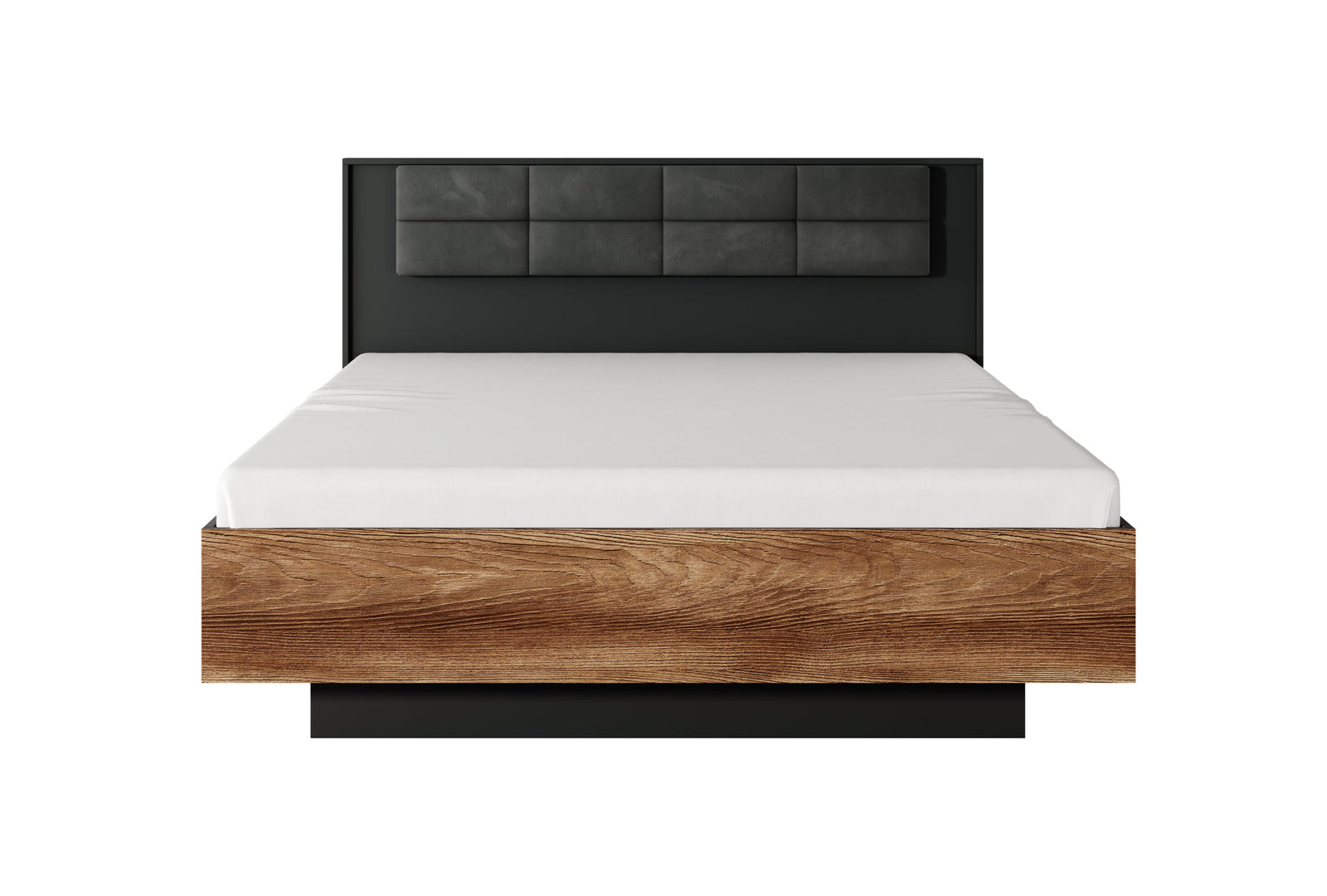 Bed MILTON Oak Chestnut & Anthracite