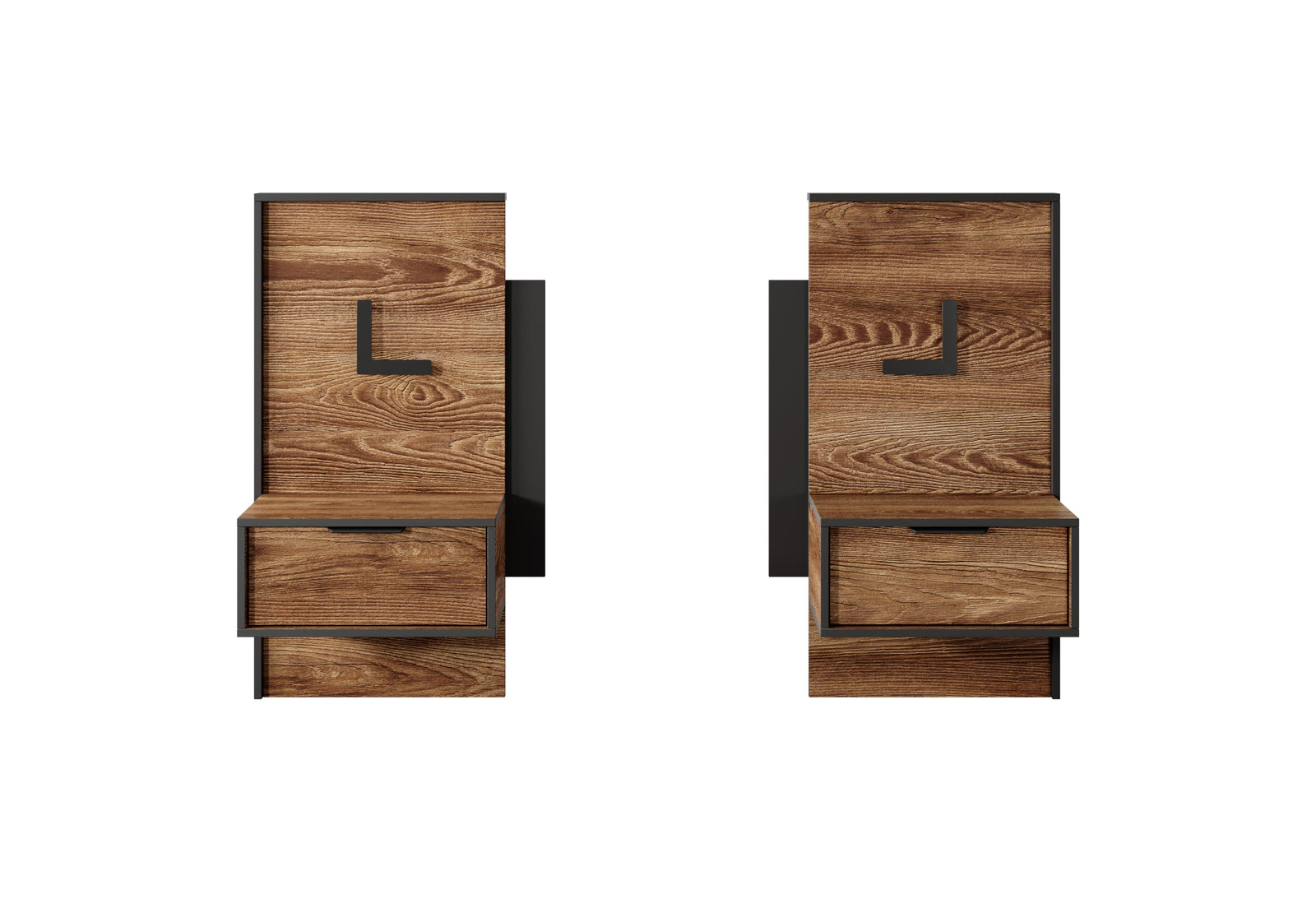 Set of Bedside Tables MILTON Oak Chestnut & Anthracite