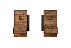 Set of Bedside Tables MILTON Oak Chestnut & Anthracite