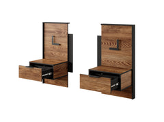 Set of Bedside Tables MILTON Oak Chestnut & Anthracite