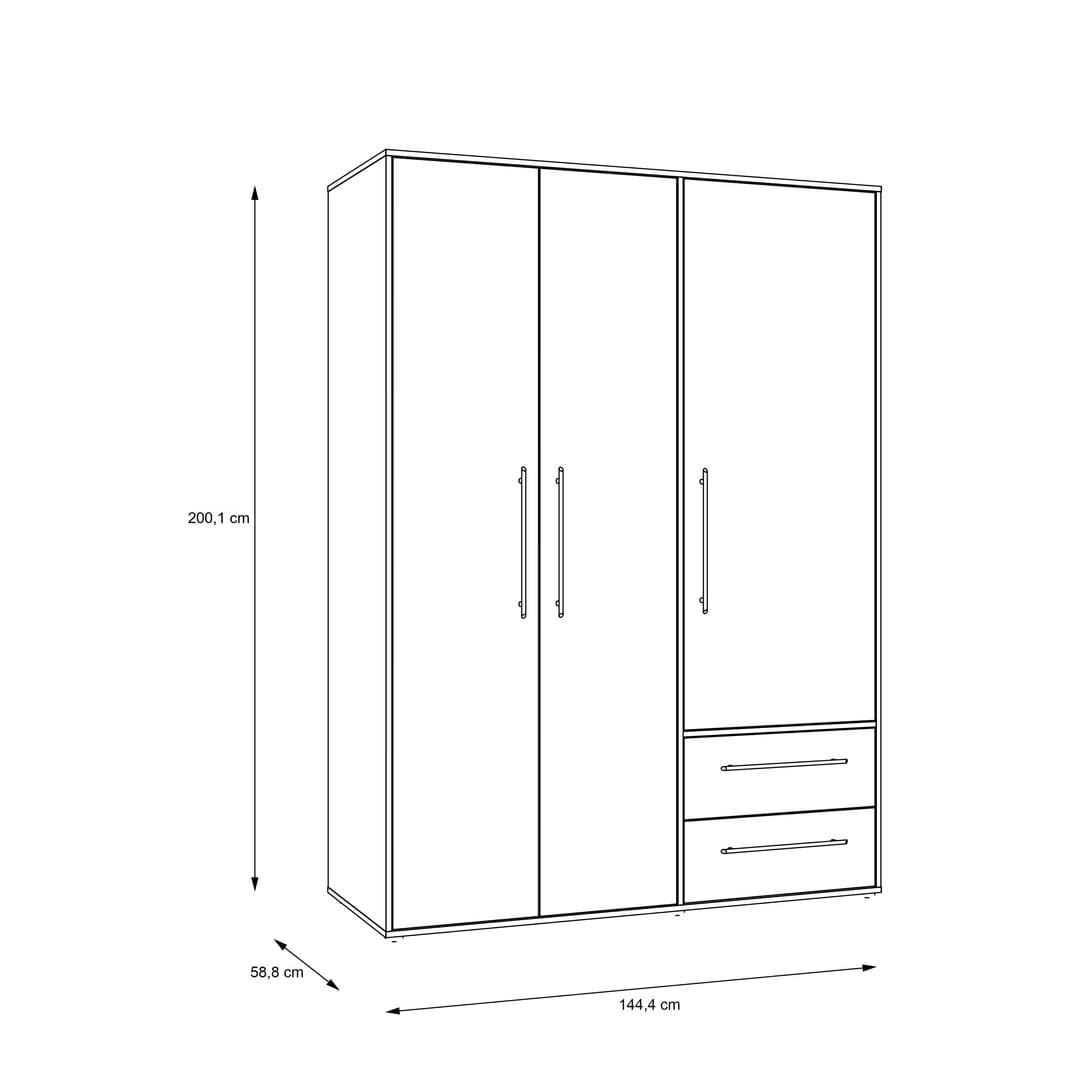 Mokkaris Hinged Door Wardrobe 144cm, image 14